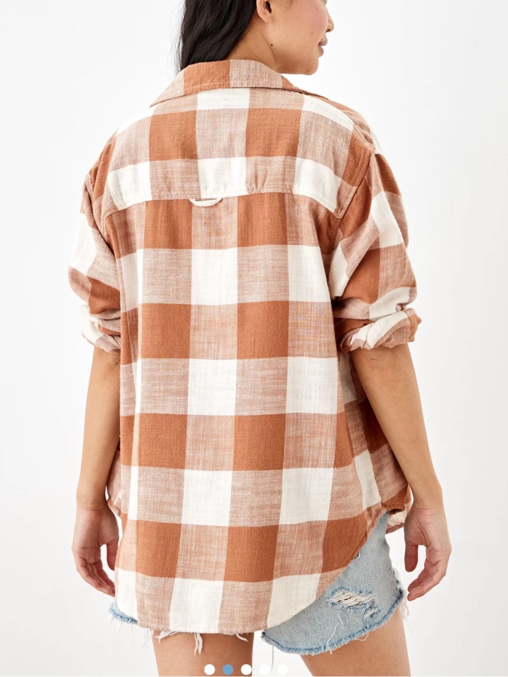 American Eagle Plaid pull over thick Shirt - Cream & Tan